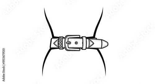 Simple Black and White Seatbelt Illustration.