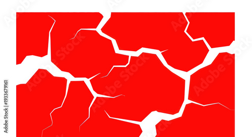 Cracked Red Surface Texture, Abstract Background