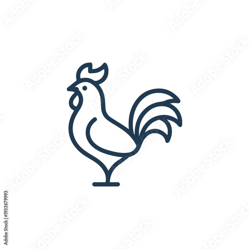 Monoline Rooster Logo