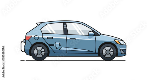 Pixel Art Electric Car Charging