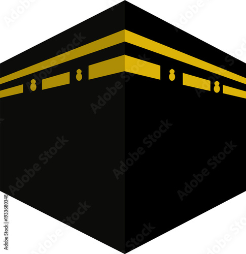 Holy Kaaba Vector Illustration in Perspective View