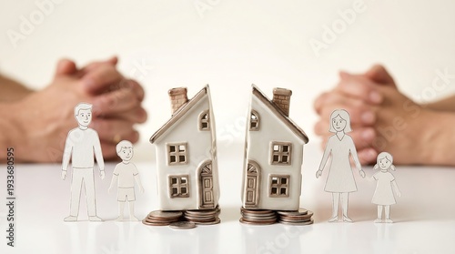 Family Home Divided During Divorce Legal Separation Child Custody.