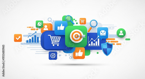 Digital Marketing Strategy and Online Business Growth Concepts.