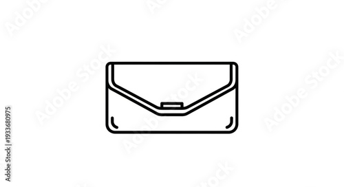 Simple Black Clutch Bag Illustration.