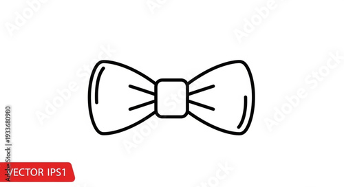 Simple Black Bow Tie Illustration.