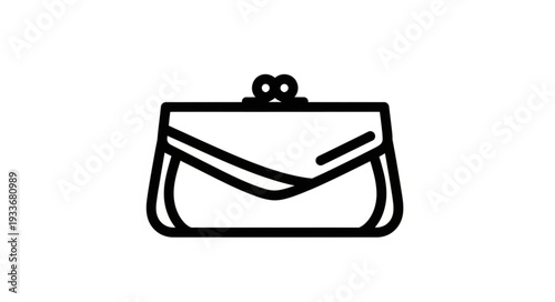 Simple Black Clutch Bag Illustration.