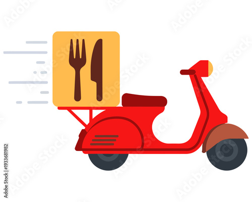 Food delivery bike hand drawn icon