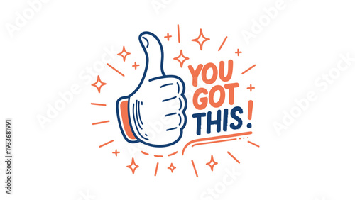 A motivational thumbs up icon with the text you got this