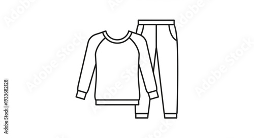 Simple Black Line Drawing Sweatsuit.