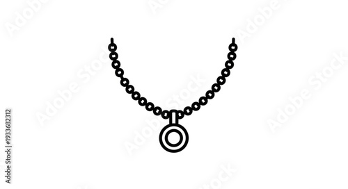 Simple Black Necklace with Pendant.