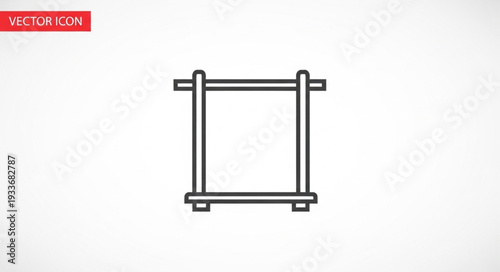 Simple Black Line Drawing of Stool.