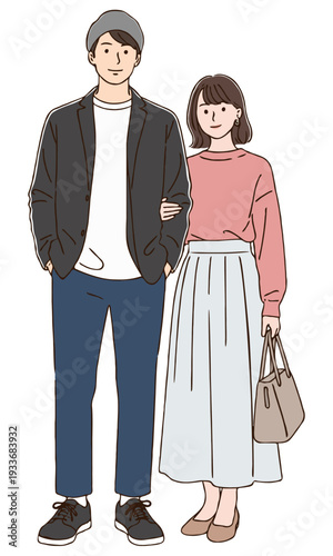 カップルのシンプルイラスト