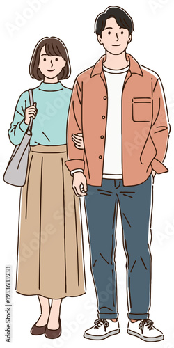 カップルのシンプルイラスト