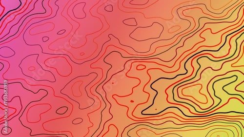 Animated Topographic Map Contour Lines Moving Abstract Background Loop