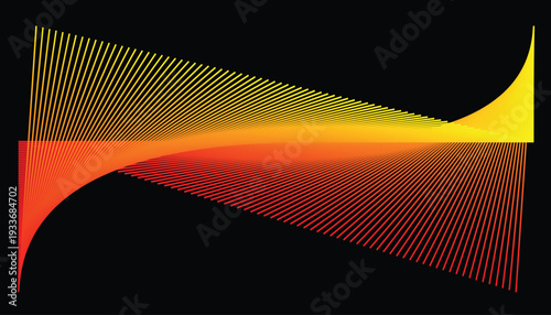Abstract geometric visualization of light and color wave dispersion through space