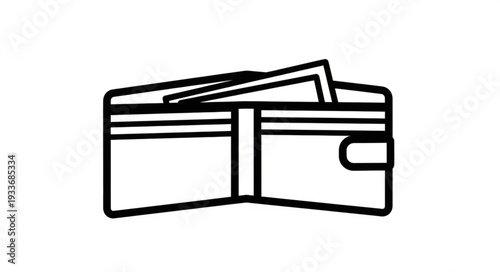 Simple Black Wallet with Cards.