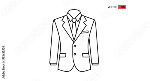 Simple Black Suit Illustration Design.
