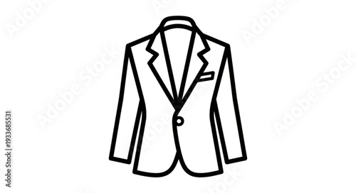 Simple Black Suit Jacket Illustration.