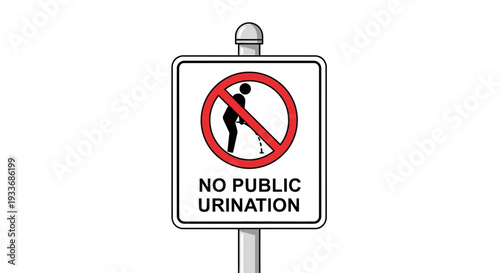 Promoting civic responsibility with a public sign clearly prohibiting outdoor urination in shared