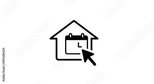 Online home appointment scheduling icon for digital services and property management applications
