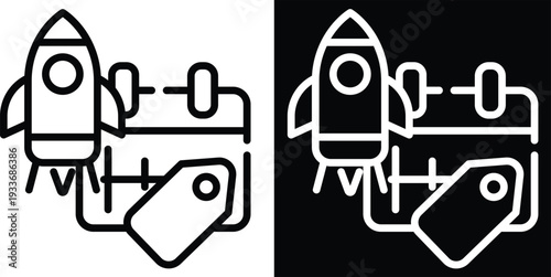 release Two-tone version in black and white background