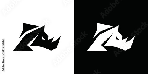 simple rhino head logo vector