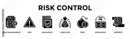Risk Control Banner Web Icon Vector Illustration Concept For Manage Financial Risks And Maintain Stability