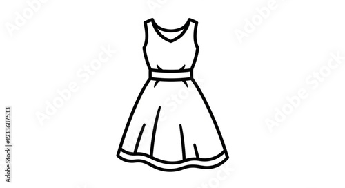 Simple Line Drawing of a Dress.