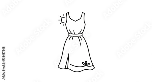 Simple Line Drawing of a Dress.