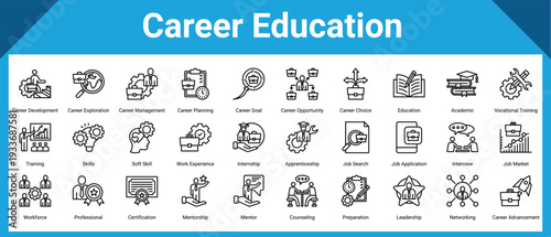 Career Education icon pack and collection