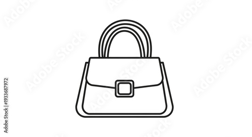 Simple Handbag Illustration with Handle.