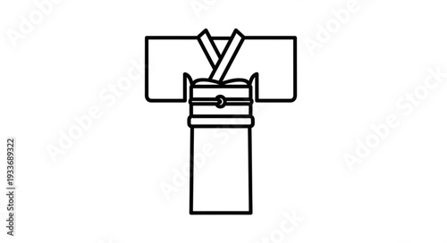 Simple Line Drawing of Kimono.