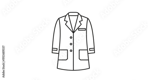 Simple Line Drawing of Lab Coat.