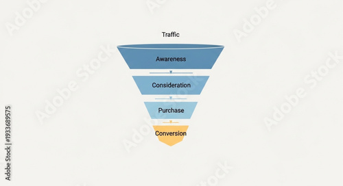 Sales funnel diagram illustrating customer journey stages.