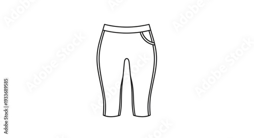 Simple Line Drawing of Cycling Shorts.