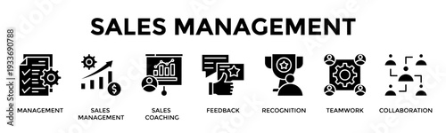 Sales Management Banner Web Icon Vector Illustration Concept For Empower Teams With Coaching Leadership And Alignment