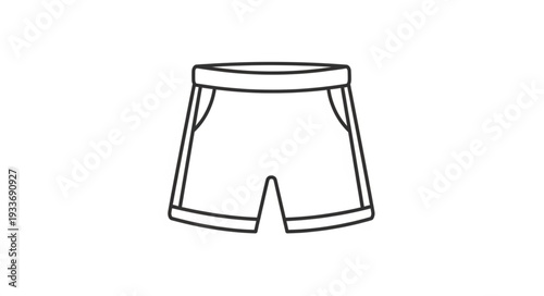 Simple Line Drawing of Shorts.