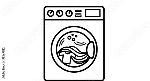 Simple Line Drawing Washing Machine.