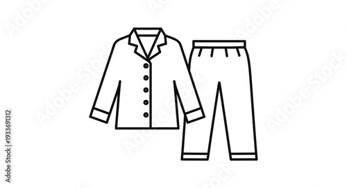 Simple Pajama Set Illustration Design.