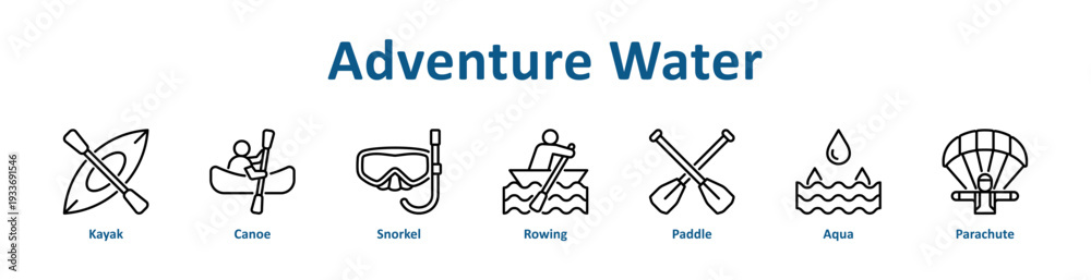 Naklejka premium -Adventure Water icon banner and collection