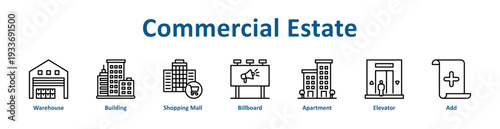 -Commercial Estate icon banner and collection