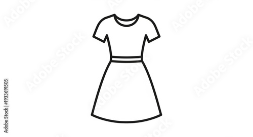 Simple White Short Sleeve Dress.