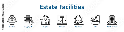 -Estate Facilities icon banner and collection