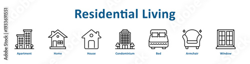 -Residential Living icon banner and collection