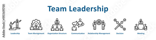 Team Leadership icon banner and collection