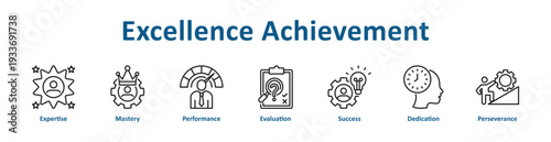 Excellence Achievement icon banner and collection