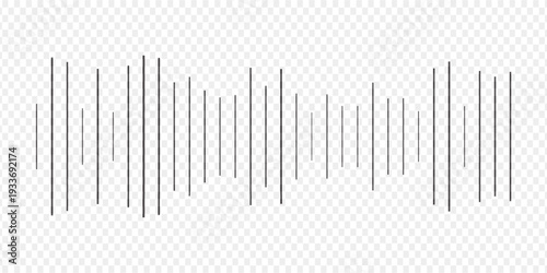 Radio Wave icon. Music audio frequency, voice waveform, electronic radio signal, volume level, track symbol. Equalizer icon with soundwave line. used for mobile.