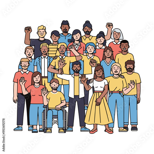 Diverse Group of People Illustration Unity and Inclusion Concept