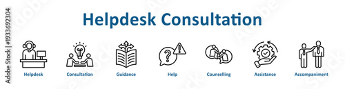 Helpdesk Consultation icon banner and collection