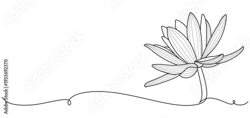 Lotus flower continuous line vector design to commemorate Vesak Day